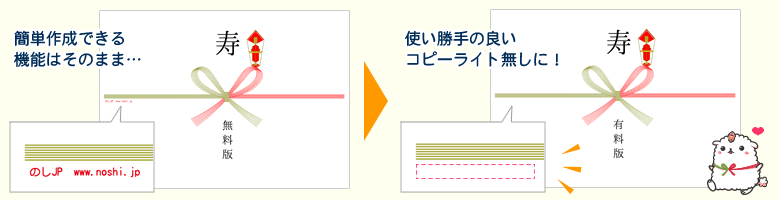 簡単作成できる機能はそのまま…使い勝手の良いコピーライト無しに！